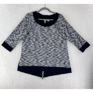 Chico's Zenergy Spacedye Zip-Back Tunic Sweater‎ Womens 3/4 Sleeve Size 12/14